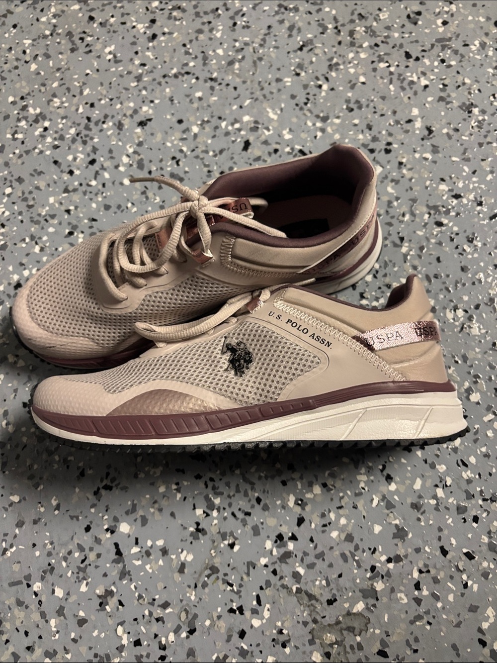 U.S. Polo Assn. Women Beige & Mauve Athletic Sneakers